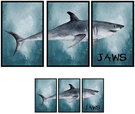 Large Shark Sea Wall Stickers Under Water World Scenery Wallpaper Poster for Kids Boy Girl Room Nursery Wall Applique Home Decor