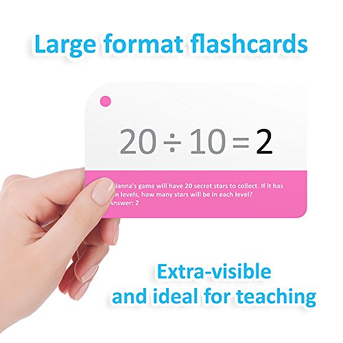 Self-Checking Division Flashcards with Word Problems, All Facts 0-12 by Pint-Size Scholars