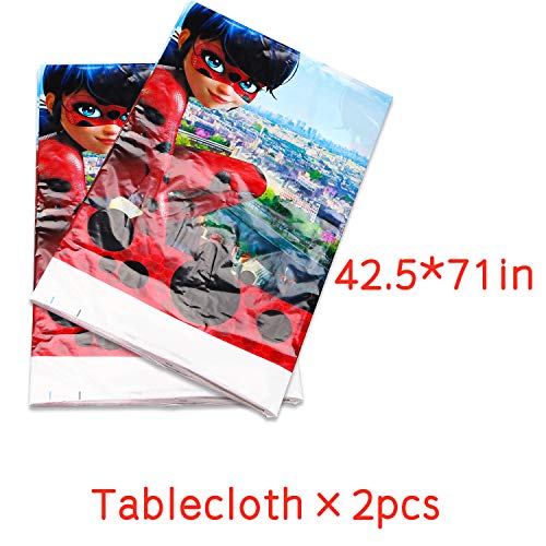 GROBRO7 123Pack Ladybug Themed Party Supplies Ladybug Birthday Decoration Tableware Kit Ladybug Banner Balloons Baby Shower Complete Decor Favor Ladybug Goodie Bags Plates Tablecloth for 20 Kids Adult
