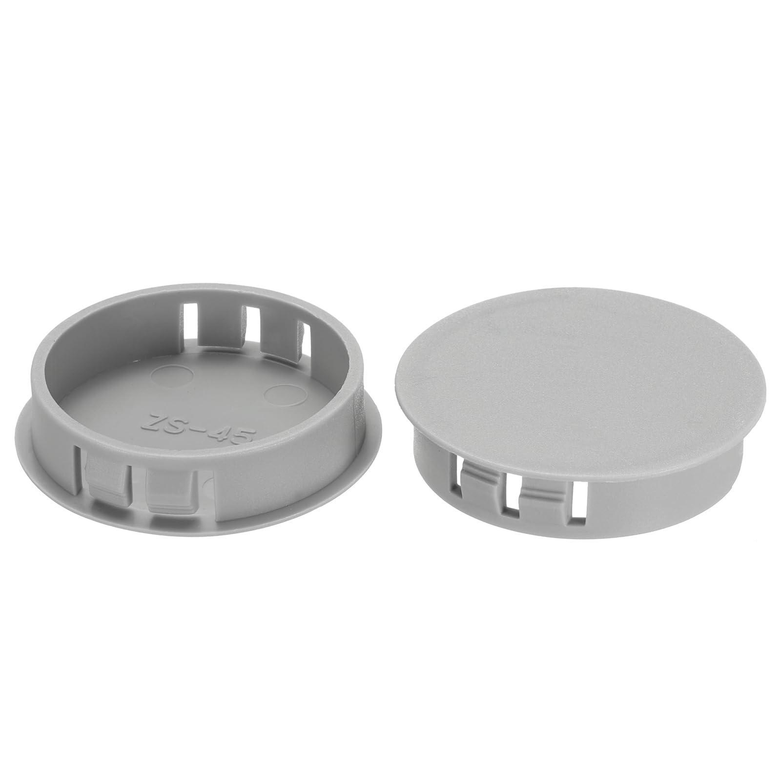 PATIKIL Hole Plugs Plastic, 10 Pcs 45mm(1.8") Screw Bumper Hole Plug Flush Snap Type Round Hole Cover Caps for Round Holes Cabinet Furniture Kitchen, Grey