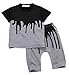 Baby Boys Outfits Gray Clothes T-Shirt Tops+Pants 2PCS Set (3-12 Months)