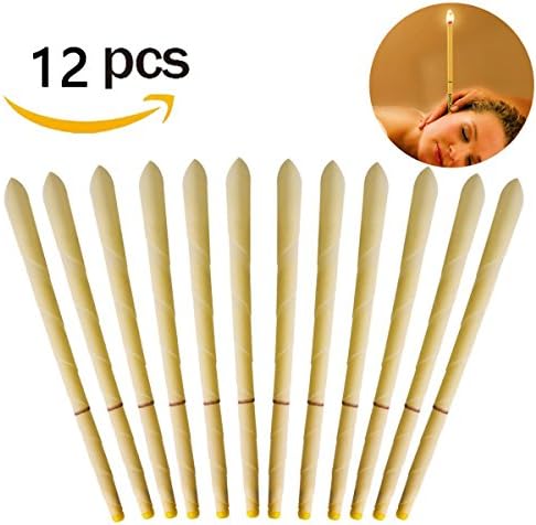 Vicanba 12 Pack Beeswax Candling Cones - 100% All-Natural Candles Non-Toxic Cylinders Lower Smoke