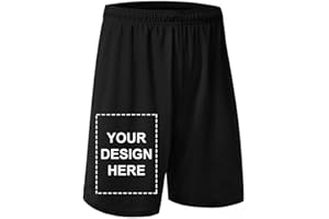 TopTie Custom Big Boys Youth Soccer Short Personalized Running Shorts with 8 Inches Pockets