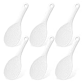 6 Pcs White Plastic Rice Paddle Non Stick Standing