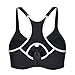 SYROKAN Women's Full Support High Impact Racerback Lightly Lined Underwire Sports Bra Black 38DD