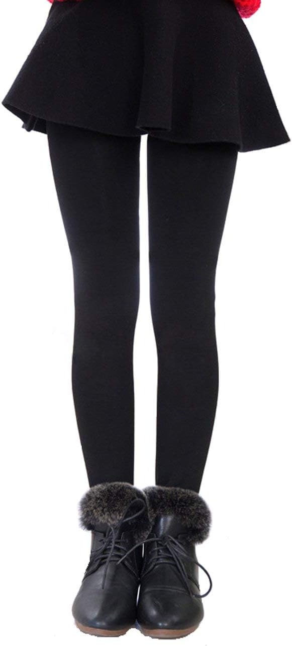 Girls Winter Warm Fleece Lined Elastic Waist Velvet Stretchy Thick Cotton Leggings