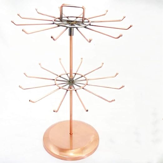 Amazon 回転式ブロンズ ネックレス キーホルダースタンド 2段 ストラップ アクセサリー ネックレス ブレスレット アンティーク 店舗 展示会 コレクション ディスプレイ ジュエリー収納 オンライン通販