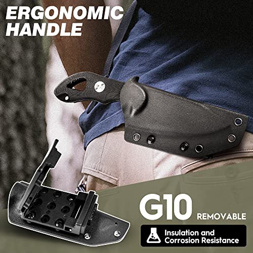 ZUNE LOTOO Tactical Knife Fixed Blade Knife with Sheath D2 Steel &G10