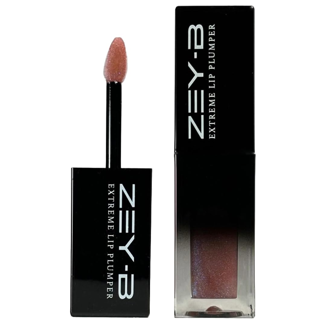 ZEY-B Hydrating Lip Plumper, Rich Infusion of Hyaluronic acid, Collagen, Tripeptide-1 & Vitamins for Fuller, Smoother, Softer lips, Instant & Long-Term Plump, High Shine Gloss, Transparent Blush 5ML