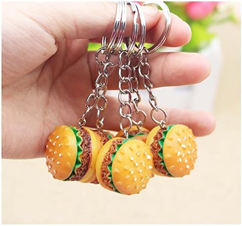 2pcs Simulation Dessert Artificial Cupcakes Hamburger Keychain