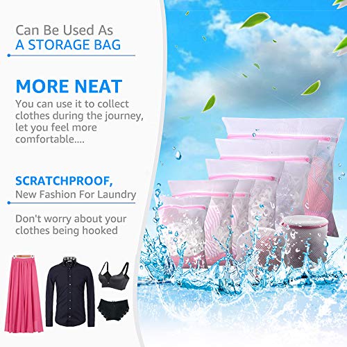 8Pcs Mesh Laundry Bag Travel Travel Storage Organize Bag, Clothing Washing Bags for Blouse, Hosiery, Stocking, Bra, Underwear, Lingerie - Thumbnail 3