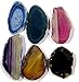 Zentron Crystals Colorful Set of 12 Polished Agate Slices in Velvet Bag (Mix w/Holes)
