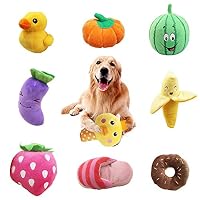 WSXUS Small Plush Dog Toys Set, Fruit and Vegetable Plush Squeaky Dog Toys, 9 Pack Chew Pet Toys for Puppies and Small Medium Pets...