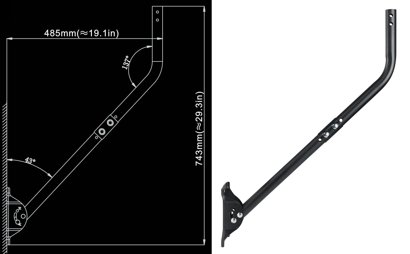 Adjustable Outdoor Antenna Mount - Universal J Pipe Mount for Antenna & Weather Station - Easy Installation, Solid Structure, Weather Proof (Diameter 1 1/4