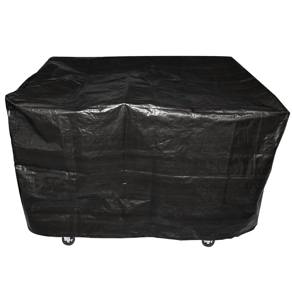 Ram® Black Large BBQ Cover Large Wagon Trolley Oil Barrel BBQ Barbecue Garden Protection Waterproof Cover 115CM X 65CM X 65CM