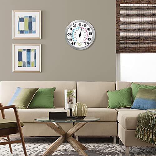 12'' Outdoor Thermometer Large Numbers, Outdoor Decorative Thermometer