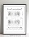Funny Bathroom Word Search Puzzle Wall Art Print - 11x14 UNFRAMED Black and White Saying Decor Printed on Photographic Paper. “Forget Your Phone?”
