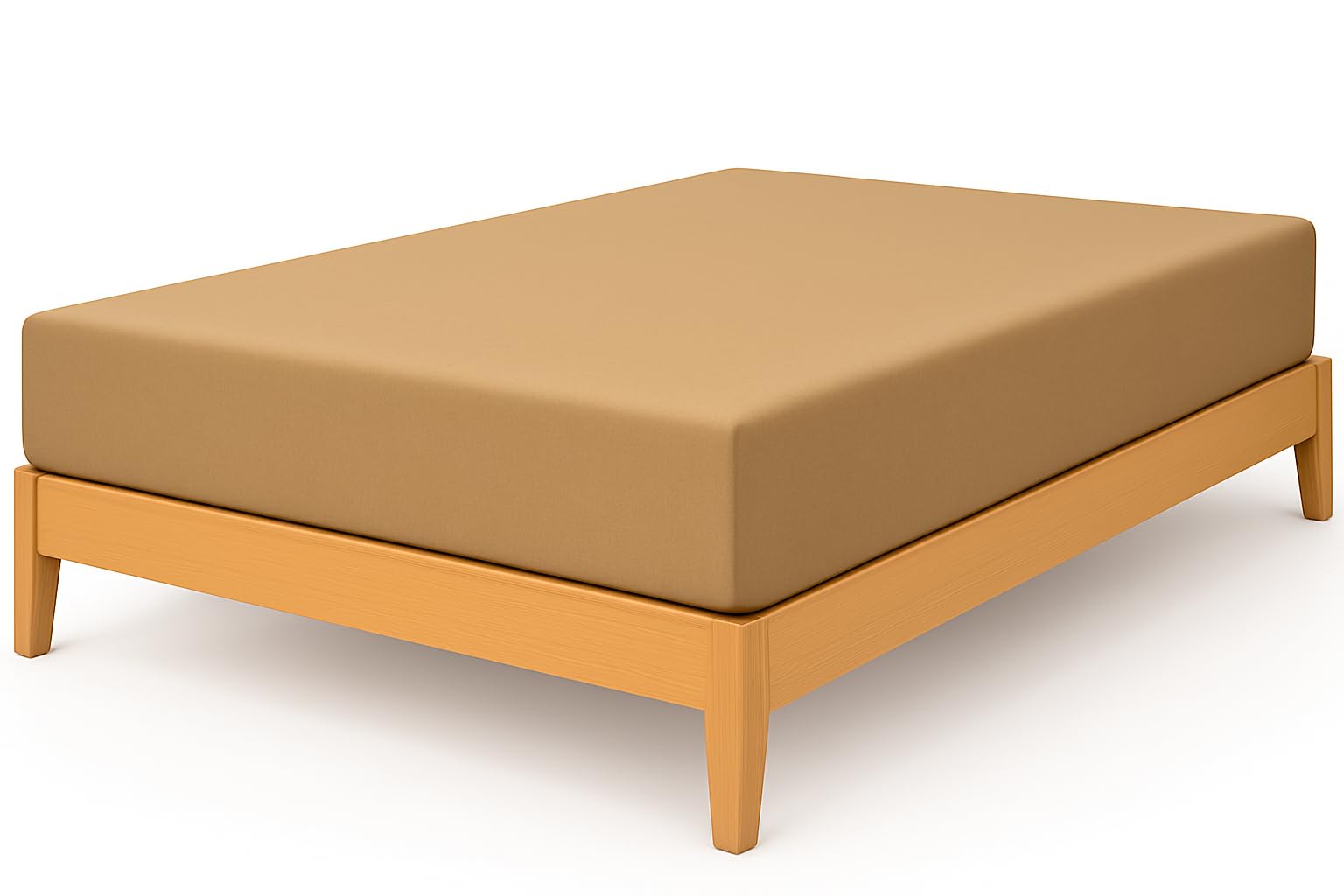 NIYS Luxury Bedding 100% Egyptian Cotton 40CM/16 Extra Deep Fitted Sheets (Beige, Single) — image 1