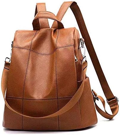 Backpack Women Casual Shoulder Bag Purse Fashion PU Leather Travel Backpack (Yellow)