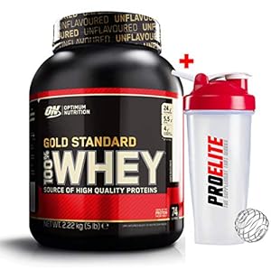 Optimum Nutrition ON 100% Gold Standard Whey Protein 2.27kg / 5lbs Unflavoured + Shaker