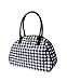 Sachi 173-849 Insulated Fashion Lunch Tote, Black and White Checkered