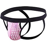 Kinizpl Men's Jockstrap Underwear Breathable Mesh Underwears Thongs Jock Strap Athletic Supporters