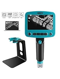 HINOY 4.3 pulgadas HD LCD Cámara digital con microscopio USB 1x a 800X Lupa Zoom 5Mpix Portátil con 8 luces LED ajustables Cámara de inspección Fotógrafo de video para PC