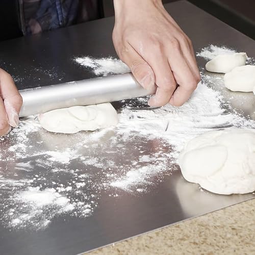 40 * 30CM Stainless Steel Cutting Board, chopping board for Kitchen,L Shape Pastry Board，Kneading Board Cutting Mats，suitable for meat, fruits, vegetables, bread, and baking
