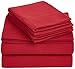Amazon Basics Solid Lightweight Flannel Sheet Set - Queen, Bordeaux Red