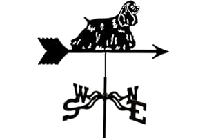 Wind Vane Cocker Spaniel Dog Weather Vane for Roof Mounting Outdoor Farm Weathervane Wind Direction Indicator with Rustproof 