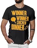 LeRage Shirts Winner Winner Chicken Dinner PUBG Shirt Funny Gamer Tee Men's Black Medium