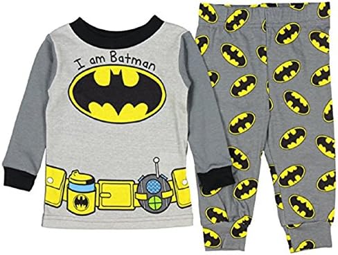 DC Comics Boys' "I Am Batman" Long Sleeve Pajama Sleepwear Set 24 Months