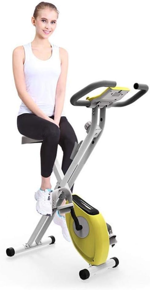 TMICOS Folding Exercise Bike,Indoor Cycling Bike Stationary Bike Magnetic Erection Fitness Workout Cardio Fixed Machine Home Bicycle with Tablet Stand, LCD Monitor for Home Gym