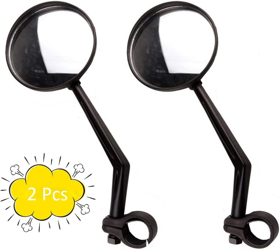 DreamJing 1 Pair Bicycle Bike Rear View Mirror 360° Rotatable Universal Handlebar Mirrors Convex Reflector Mirror For Road Bike Mountain Bike Scooters Wheelchairs