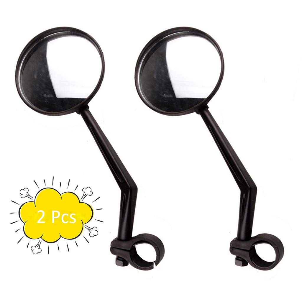 DreamJing 1 Pair Bicycle Bike Rear View Mirror 360° Rotatable Universal Handlebar Mirrors Convex Reflector Mirror For Road Bike Mountain Bike Scooters Wheelchairs
