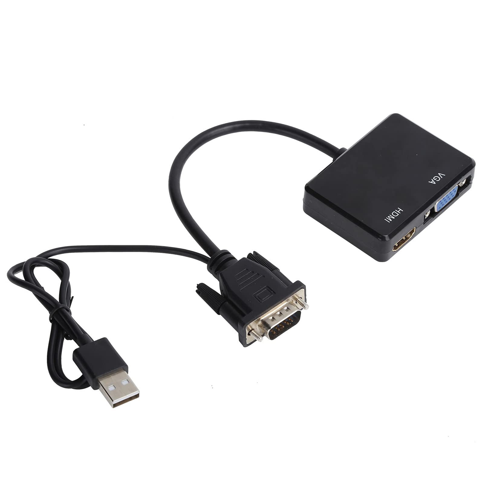 Yosoo VGA to HDMI VGA Adapter, VGA to VGA HDMI Splitter, VGA to HDMI Converter, VGA to VGA Cable, High Definition Multimedia Interface Support Dual Display Adapter for Computer,