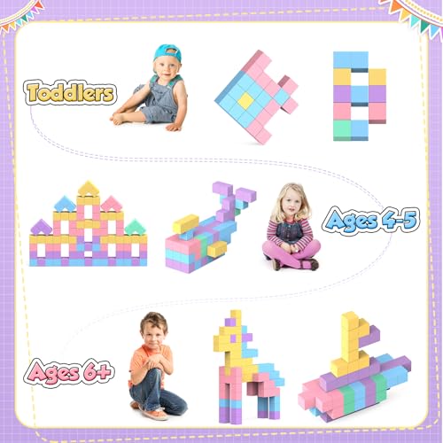 HaoVrisn Magnetic Building Blocks for Children, Pack of 45 Magnetic Building Blocks, Magnetic Toy Children, Magnetic Toy from 3 4 5 6 7 8 Gift for Boys and Girls (2.5 cm x 2.5 cm)