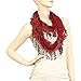 Falari Women Lace Infinity Loop Scarf With Fringes Polyester Burgundy YH15-64