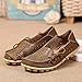 CIOR Women's Genuine Leather Loafers Casual Moccasin Driving Shoes Indoor Flat Slip-on Slippers,M912,Khaki,40