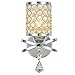 F FEEKENBU Chrome Finish Modern Wall Lamp Bedroom Sconce with Cylinder Crystal Lamp Shade