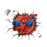 Spiderman Wall Through-Wall Stickers With Decor Decal Art Removable Vinyl Home Art Decor For Kids Nursery Bedroom