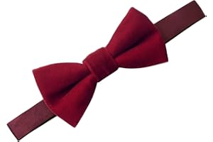 PACGOTH Pre-Tied Velvet Bow Ties for Toddlers - Solid, Adjustable Child Bow Ties With Gift Box