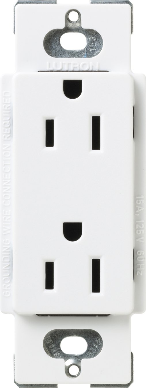 Photo 1 of Lutron Satin Colors 15 Amp Tamper-Resistant Duplex Receptacle - Snow