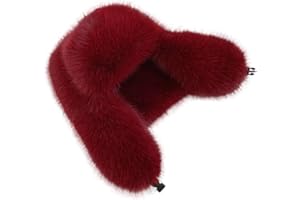 BSYLOO Women's Fluffy Trapper Hat, Long Pile Faux Fur Ushanka hat with Buckle, Luxurious Mink-Style Winter Warm Hat