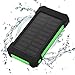 FLOUREON 10,000mAh Solar Power Bank Portable Solar Phone Charger with LED Flashlight Dual 2.1A USB Max Waterproof Portable Cell Phone Power Bank (Orange)…
