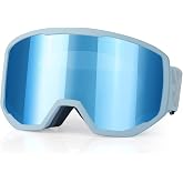 Over-Glasses Ski/Snowboard Goggles for Men Women, Interchangeable Foam | Lightweight snowboard goggles with anti-fog UV400 lens, helmet-compatible frame, soft flexible build for all-day comfort.