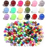 Feilguee 100 PCS Assorted -Color Round Beads Acrylic Beads Jewelry Making DIY Bracelets Crafts Decoration Round Loose Spacer Beads (4mm)