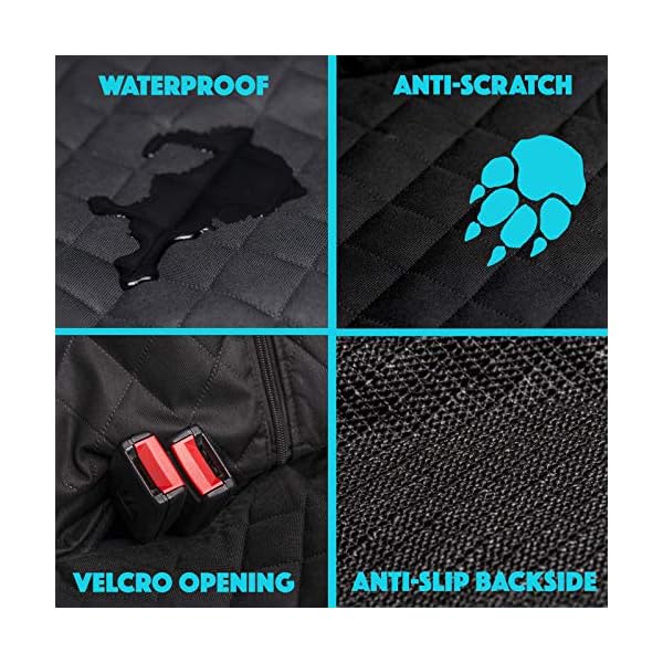 AMZPET-Dog-Car-Seat-Covers-for-Pets-Child-Seat-Taxi-Passengers-Items-Waterproof-Nonslip-Durable-Scratch-Proof-Back-Seat-Protector-for-most-CarsSUVs-Universal-Size-Black-Travel-Accessories AMZPET Dog Car Seat Cover - Waterproof Back Seat Cover for Dogs - Non-slip & Scratch-Proof Car Seat Cover for Dogs - Dog…