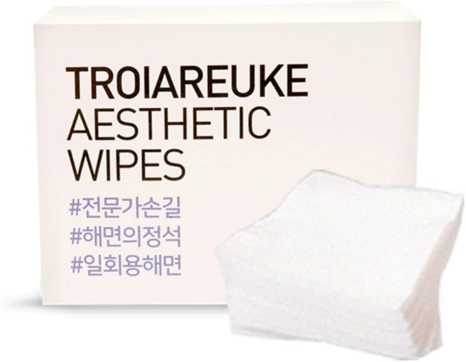 TROIAREUKE Aesthetic Wipes 100 Count in 1 Pack - Makeup Remover Facial Cleansing Dry Towelettes