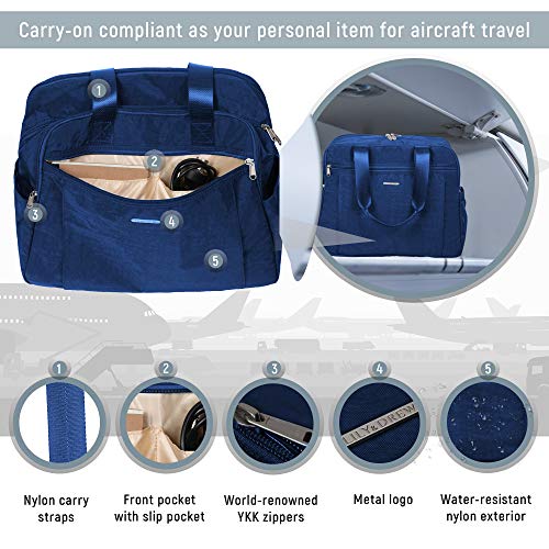 Lily & Drew Lightweight Travel Tote Crossbody Weekender Carry On 15.6